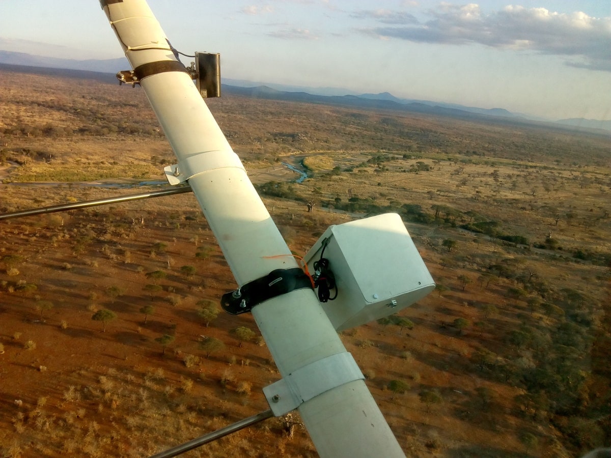 The "Strut Digital Eyeball" in flight over Ruaha National Park, 2018.